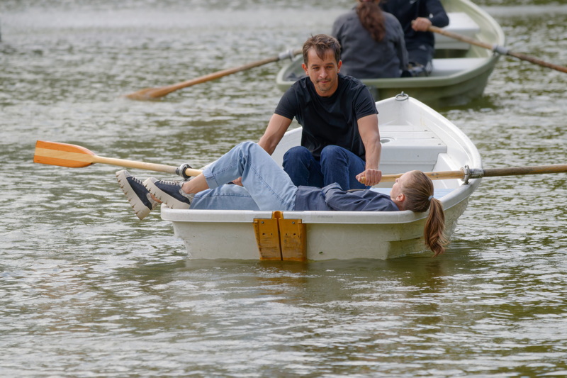 Young couple in a boat